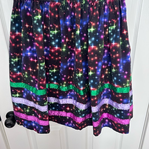 Girls Multicolor Starry Night Indigenous Ribbon Skirt - Picture 3 of 7